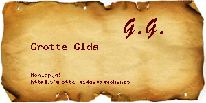 Grotte Gida névjegykártya